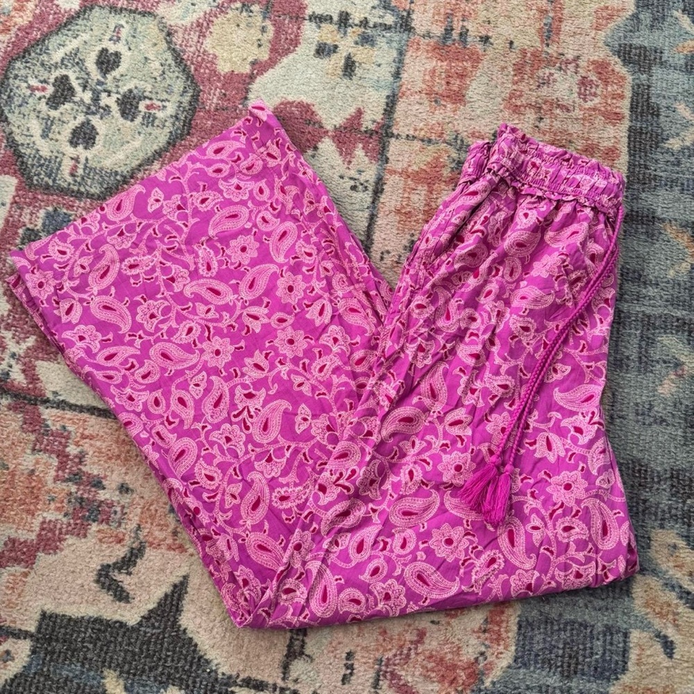 BNWT Knox Rose Pink Paisley Wide Leg Pants